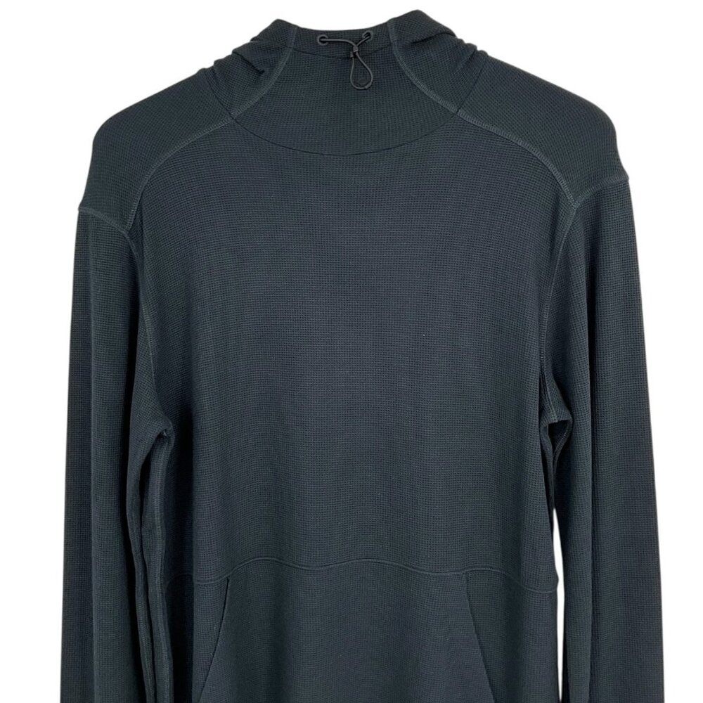 NWT Topo Designs Global Waffle Hoodie Black Long Sleeve Size M Mid Layer - Picture 2 of 12